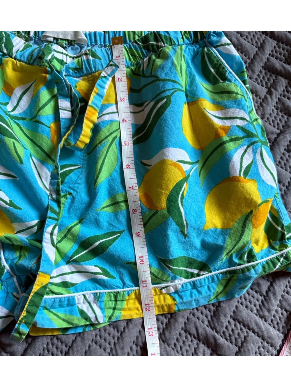 Printfresh Lemon Print Short Pajama Set Blue Yellow Cotton PJs Size S - Picture 9 of 9